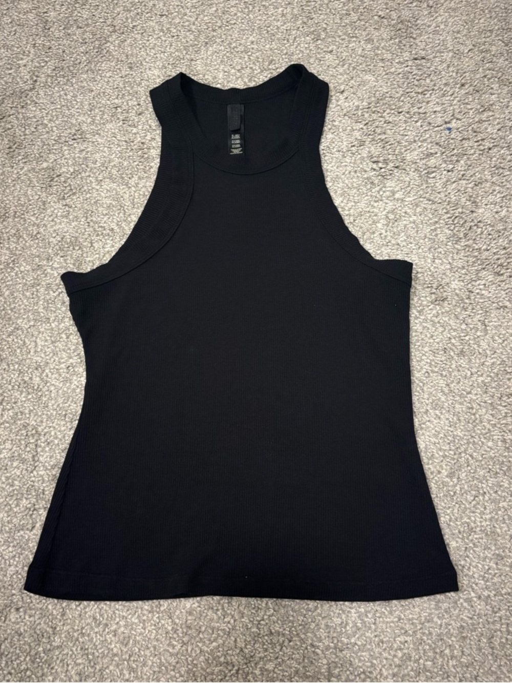 SKIMS Black Ribbed High-Neck Tank